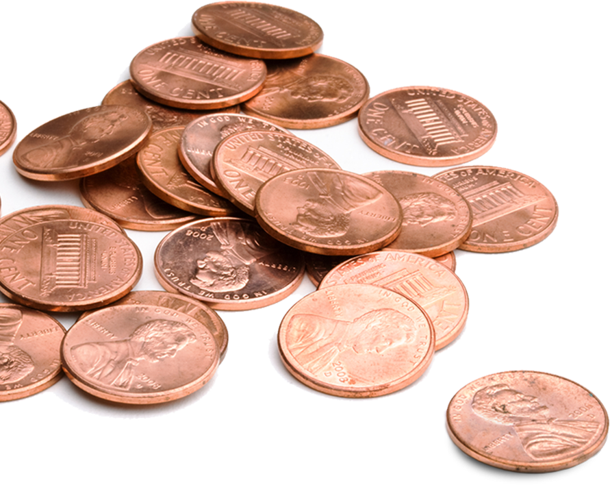 What The Death Of The Penny Means For Our Money - Pile Of Pennies (891x708), Png Download
