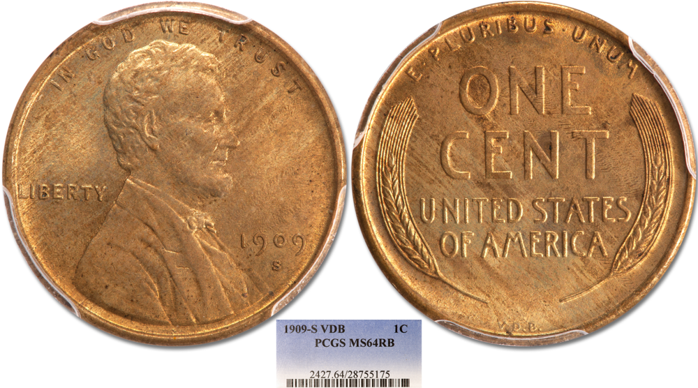 1909 S Vdb Lc Pcgs64rb (1000x563), Png Download