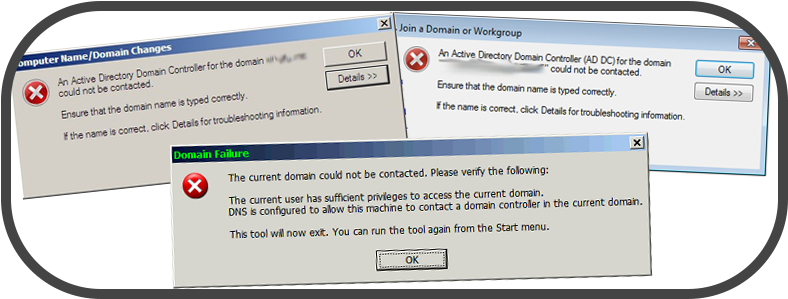 Cannot Add Windows 7 Pc To Domain - Dns Error Adding To Domain (788x299), Png Download