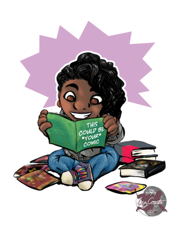 The Littlest Comic Reader - Cartoon (480x480), Png Download