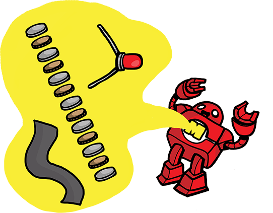 Y We're Going To Power A Flashlight With Pennies - Illustration (542x423), Png Download