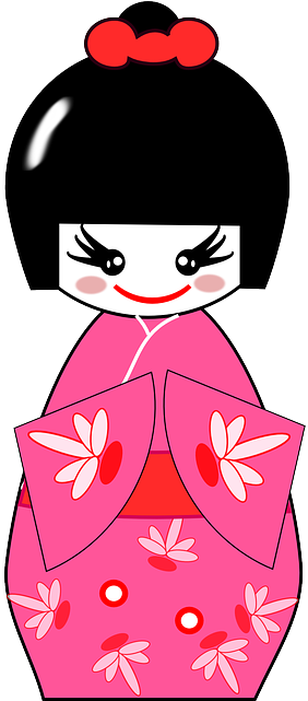 Kimono, Puppet, Asian, Japanese, Chinese, Woman, Girl - Clipart Japanese Girl (320x640), Png Download