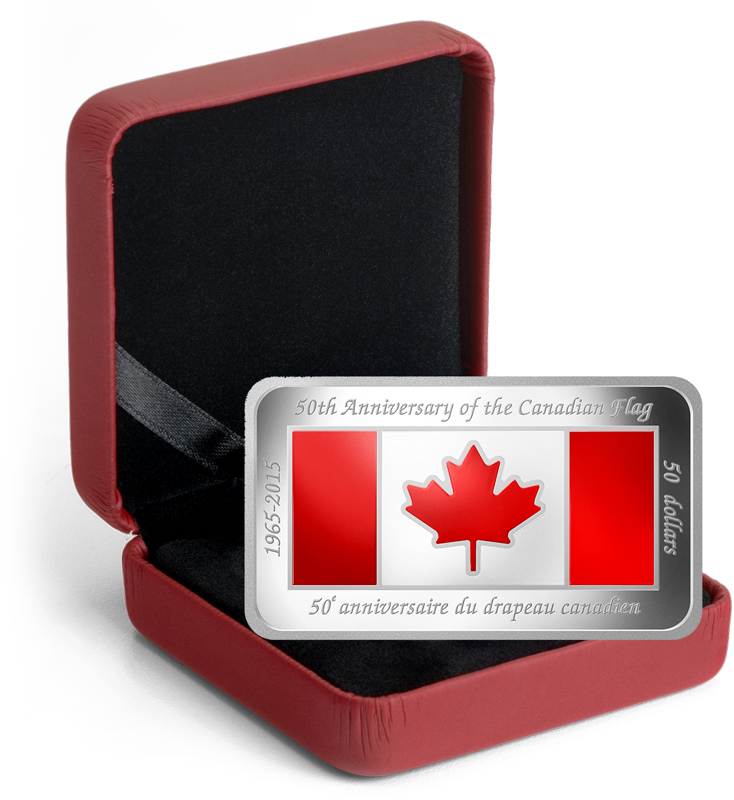 Canada 2015 50th Anniversary Of The Canadian Flag Colour - 2014 50 Cent Coin - Lenticular Christmas Tree (1198x1166), Png Download