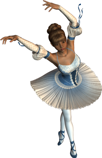 3d Blue Ballerina Free Clipart - Ballerina 3d (350x540), Png Download