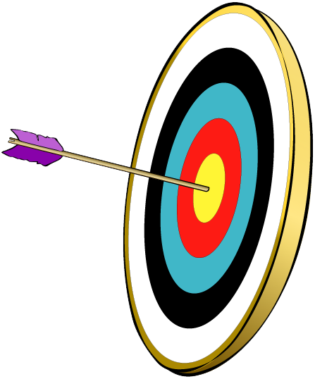 Instructional Goals And Objectives An Arrow Hitting - Tir À L Arc Cible (447x538), Png Download