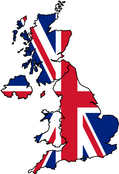 United Kingdom Flag Map - Union Jack Great Britain (432x600), Png Download