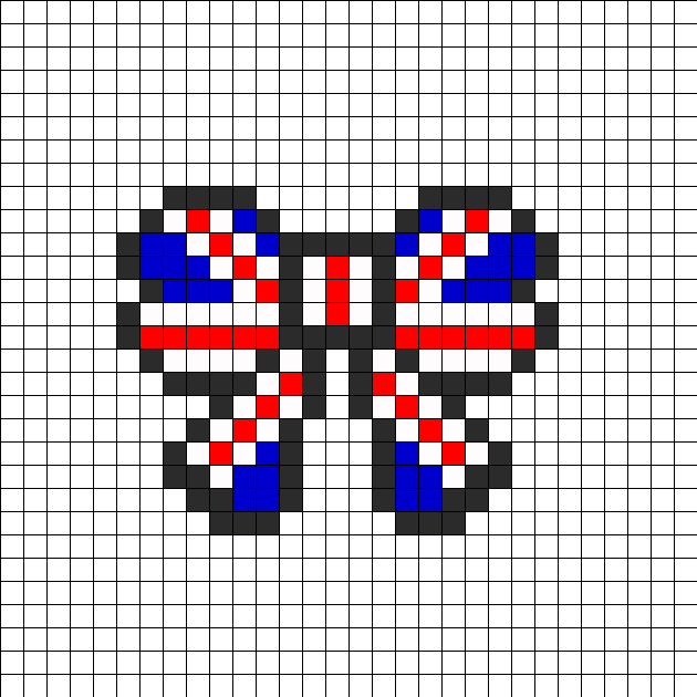 Union Jack British Flag Bow Perler Perler Bead Pattern - Perler Bead British Flag (630x630), Png Download