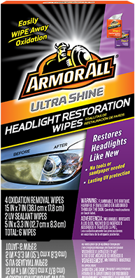 Lens Care - Armor All Headlight Restoration Wipes (500x500), Png Download