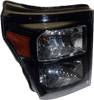 Superduty Black Chrome Paint - 2011 2016 F250 Headlights (362x373), Png Download
