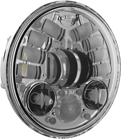 Jw Speaker 5 3/4" Chrome Clear Lens Led Motorcycle - Headlamp (416x480), Png Download
