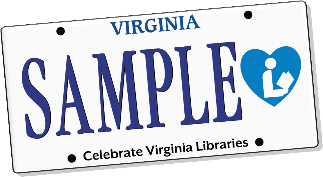 Virginia Library License Plate - Virginia State Background Metal Novelty Motorcycle (1136x624), Png Download
