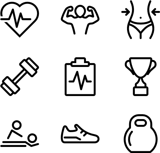 Fitness Icons - Hand Drawn Icons Png (600x564), Png Download