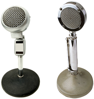 Micrófonos, Radio, Sonido, Reportaje - Free Vector Microphone (373x340), Png Download