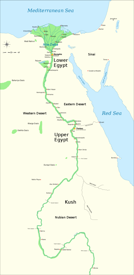 The Green Line Is The Nile River Which Runs Through - Ancient Egypt Map Suez Canal (529x1080), Png Download