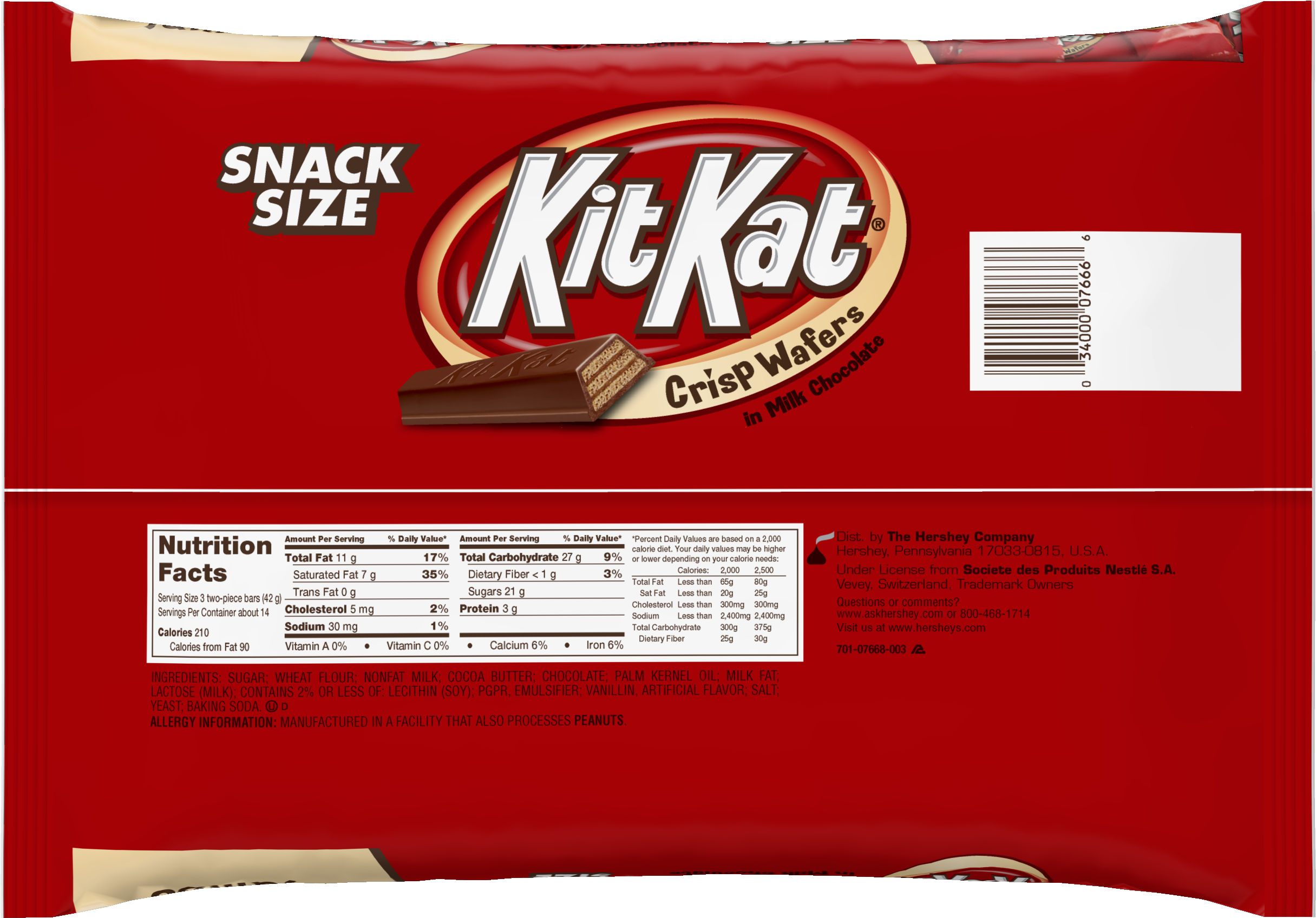 Kit Kat, Crisp Wafer Milk Chocolate Candy Bars Snack (3000x3000), Png Download