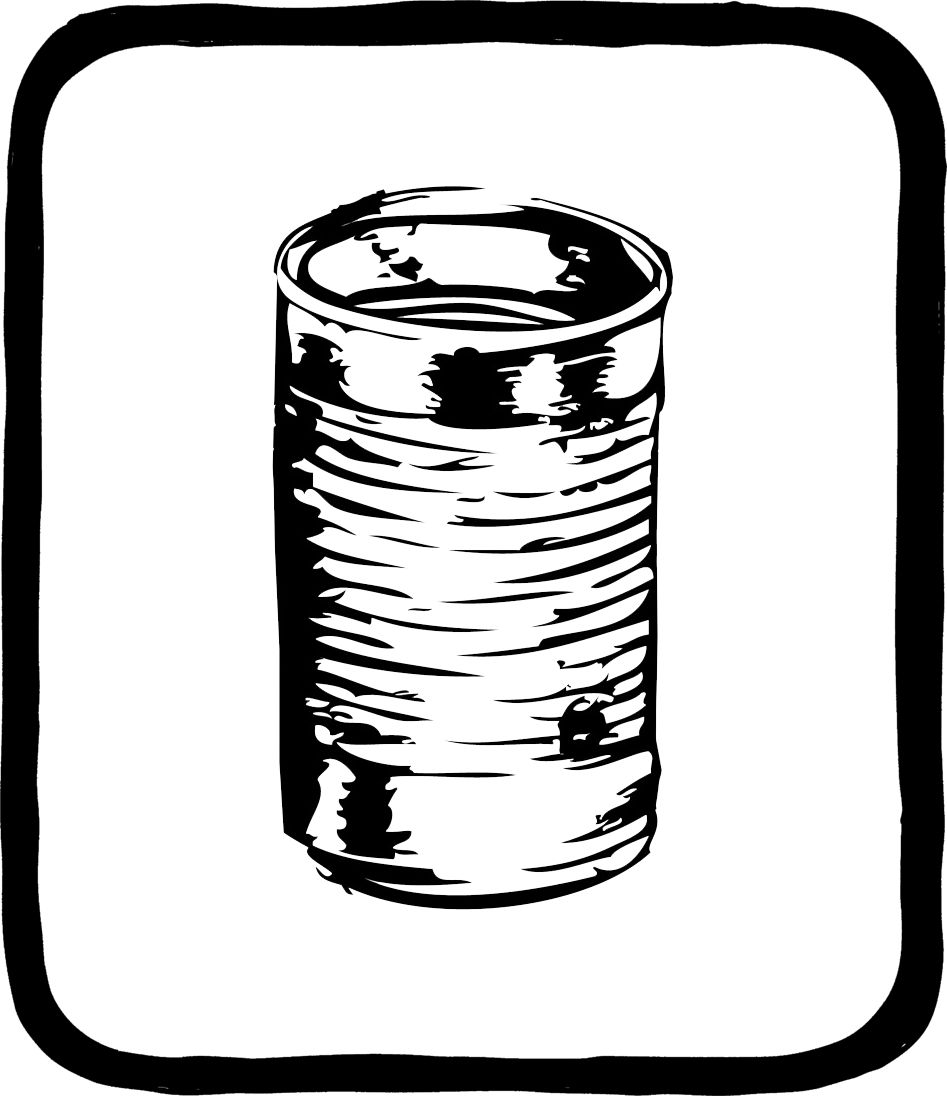 Can Drawing Tin - Tin Of Beans Drawing (947x1096), Png Download
