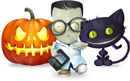 Email Icons Halloween - Happy Halloween With Pumpkin Png (480x280), Png Download