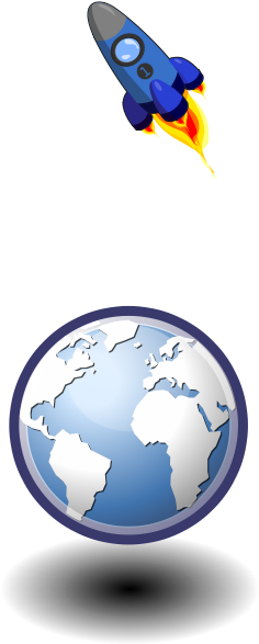Rocket In The Sky Clipart Png (277x600), Png Download