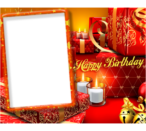 Birthday's Presents - Happy Birthday Frame Png (500x450), Png Download