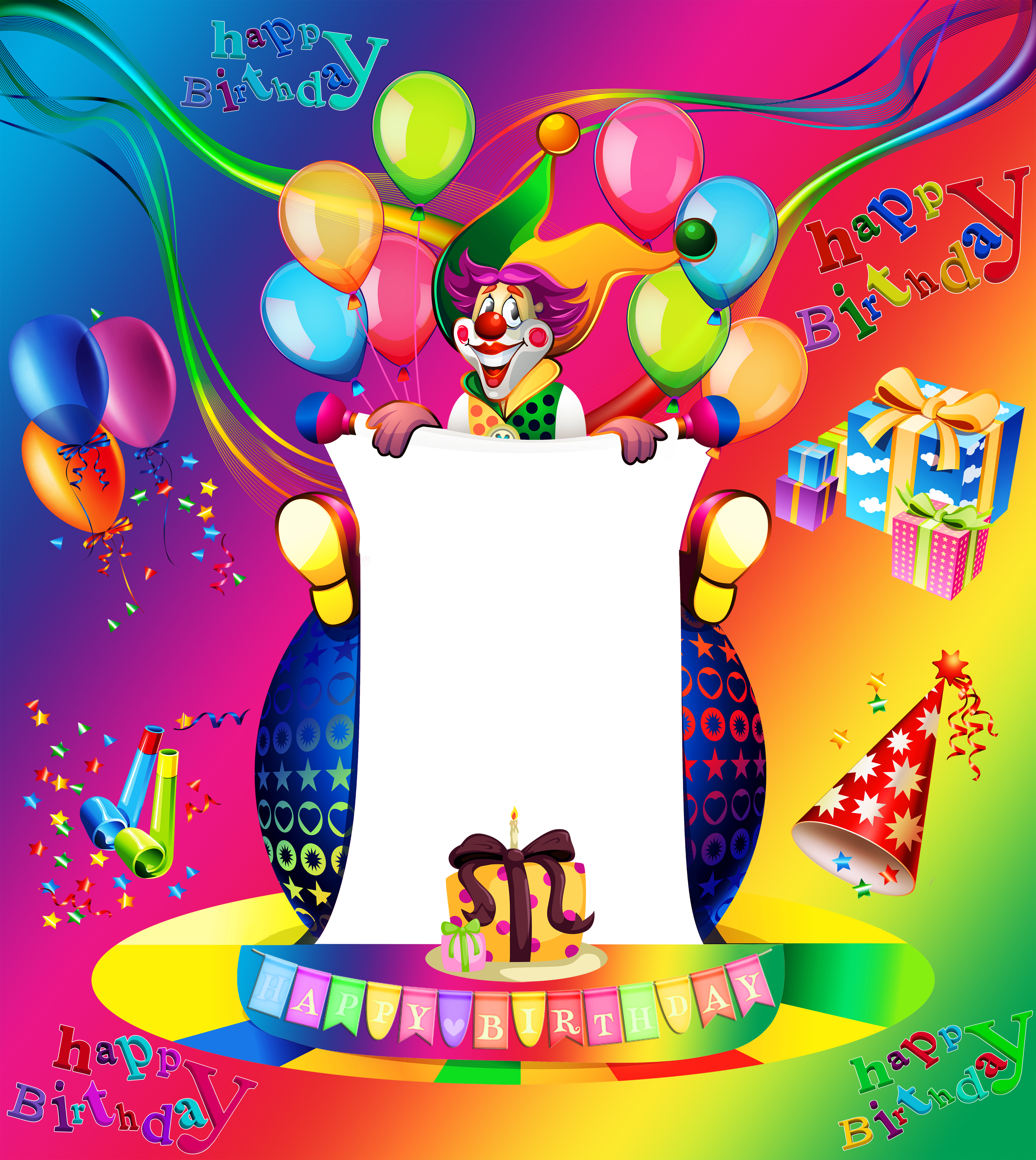 Birthday Frame Png (3400x3807), Png Download