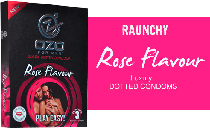 Ozo For Men Condoms Rose Flavour - Man (701x467), Png Download