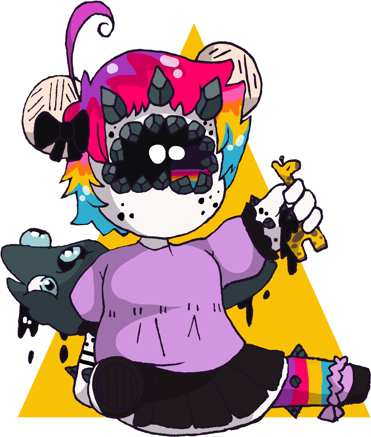 Harper Xynthii Oc Child Toddler Pastel Goth Lisa Frank - Cartoon (1280x1575), Png Download