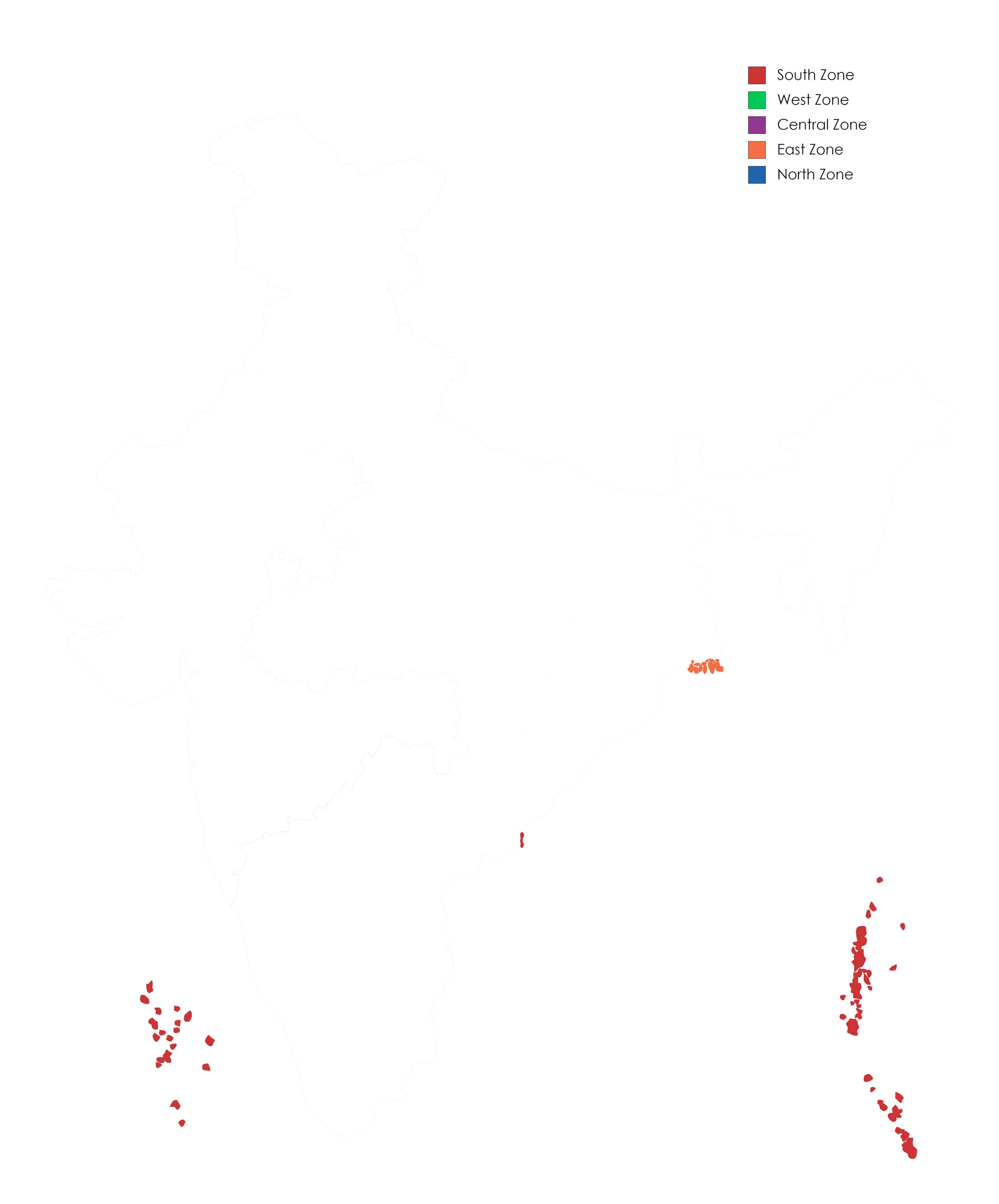 Zone Map - India Map Vector Png (3818x4600), Png Download