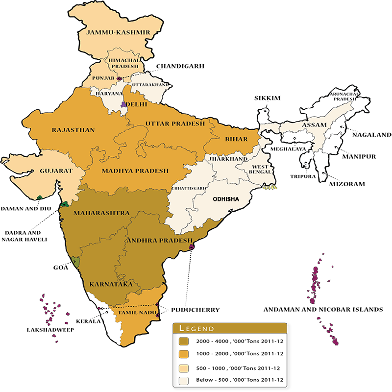 Maize Cultivation In India Map - Maize Production In India (800x800), Png Download