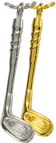Gold Club Cremation Pendant - Golf Urn Necklace (500x500), Png Download