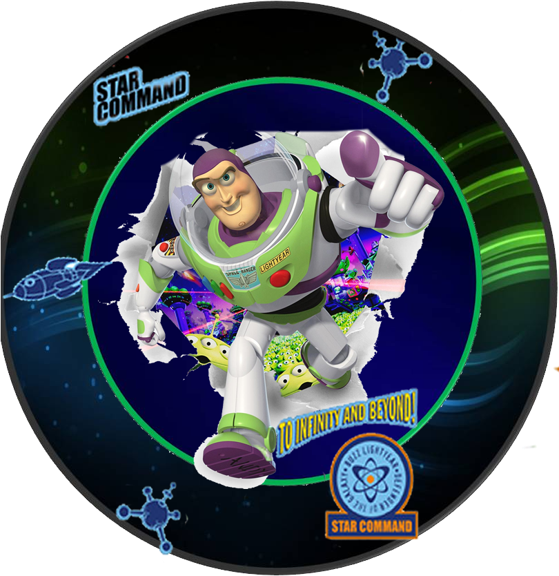Buzz Light Year Free Printable Toppers, Stickers Or - Tim Allen Autographed 8" X 10" Toy Story: Buzzlight (809x856), Png Download
