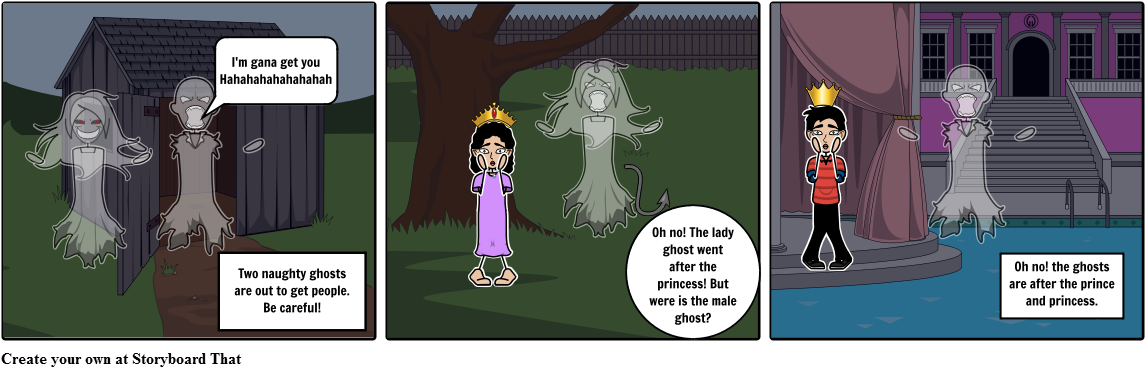 The Two Naughty Ghosts - Cartoon (1164x385), Png Download