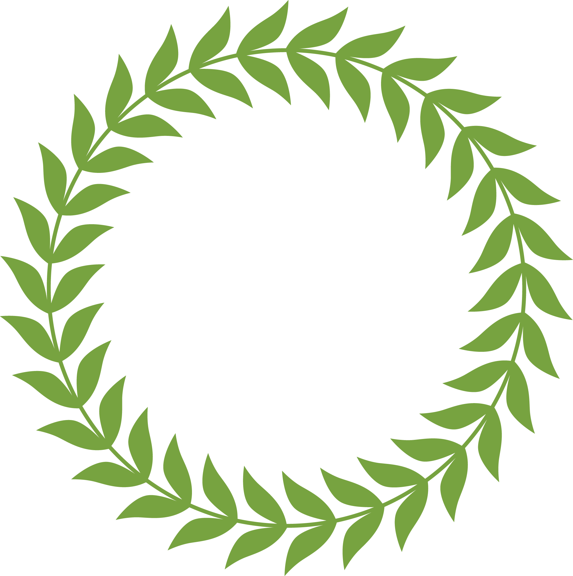 Round The Laurel Wreath - Green Garland Clip Art (2000x2009), Png Download