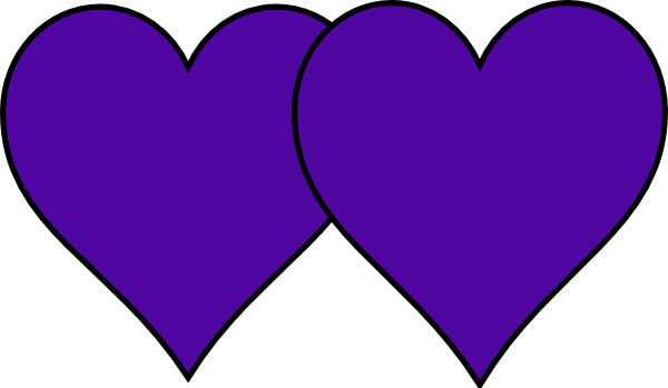 Purple Hearts Png (600x349), Png Download