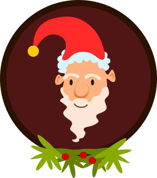 How To Set Use Santa With Wreath Svg Vector (528x598), Png Download