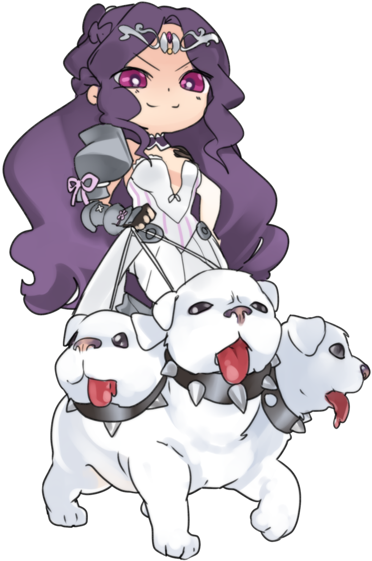 A Princess And Her Cerberus By Heartzmd On Deviantart - Anime Mythical Creatures Cerberus (728x1096), Png Download