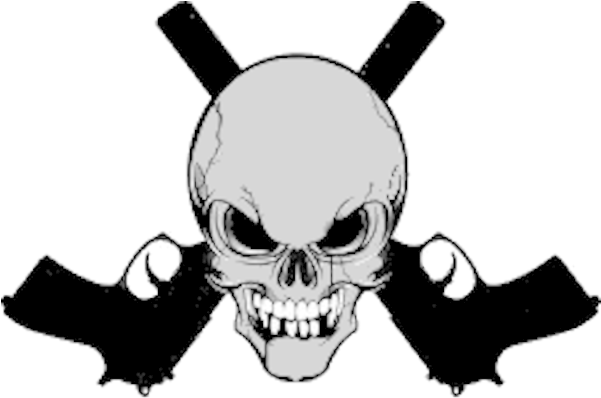 Gun And Skull Png (600x498), Png Download