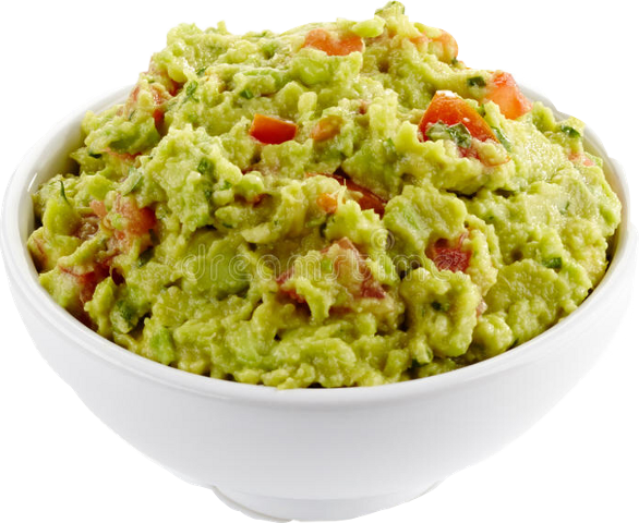 Guacamole White Background (586x480), Png Download