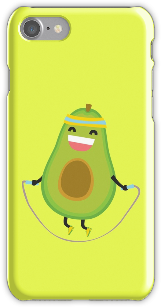 Cute Kawaii Fitness Avocado Rope Jumping Iphone 7 Snap - Cute Kawaii Fitness Avocado Rope Jumping V-neck Tees (750x1000), Png Download