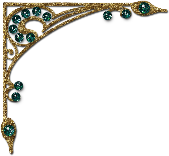Transparent Gold Diamond Decorative Corner Clipart - Decorative Corners Gold Png (600x551), Png Download