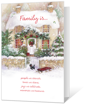 Christmas Is Family Printable - American Greetings Beautiful Treasures Christmas Card (450x360), Png Download