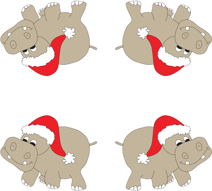 Hippopotamus For Christmas Png (800x800), Png Download