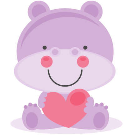 Hippo Cliparts - Valentine Hippo Clipart (432x432), Png Download