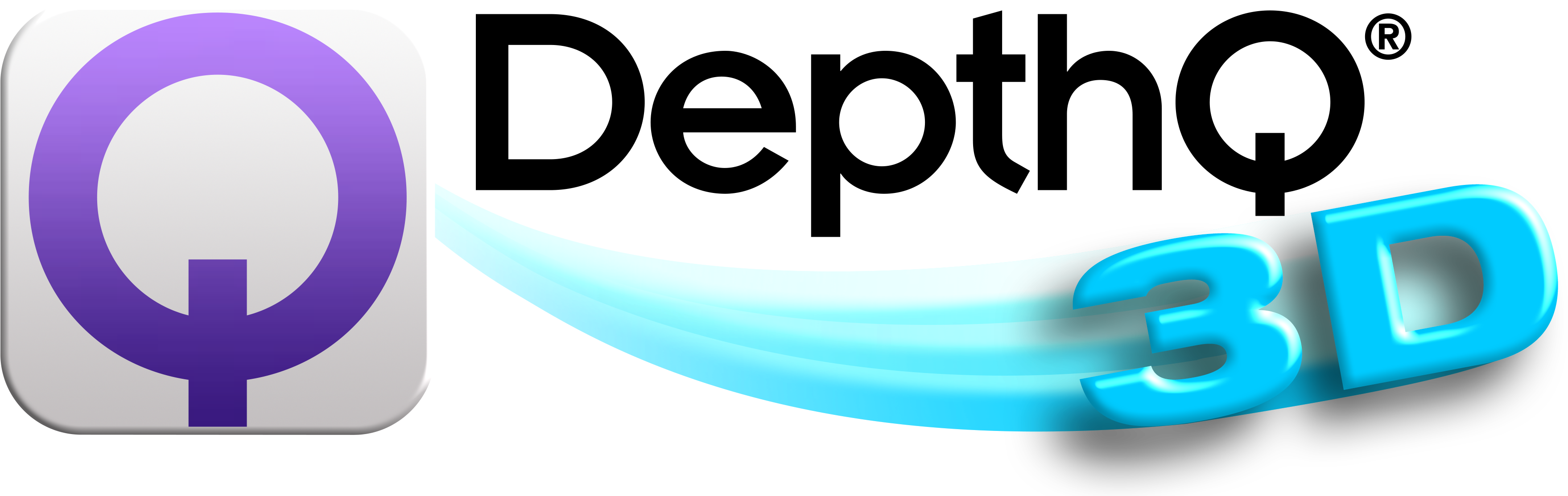 Depthq 3d Logo Horizontal (3600x1273), Png Download