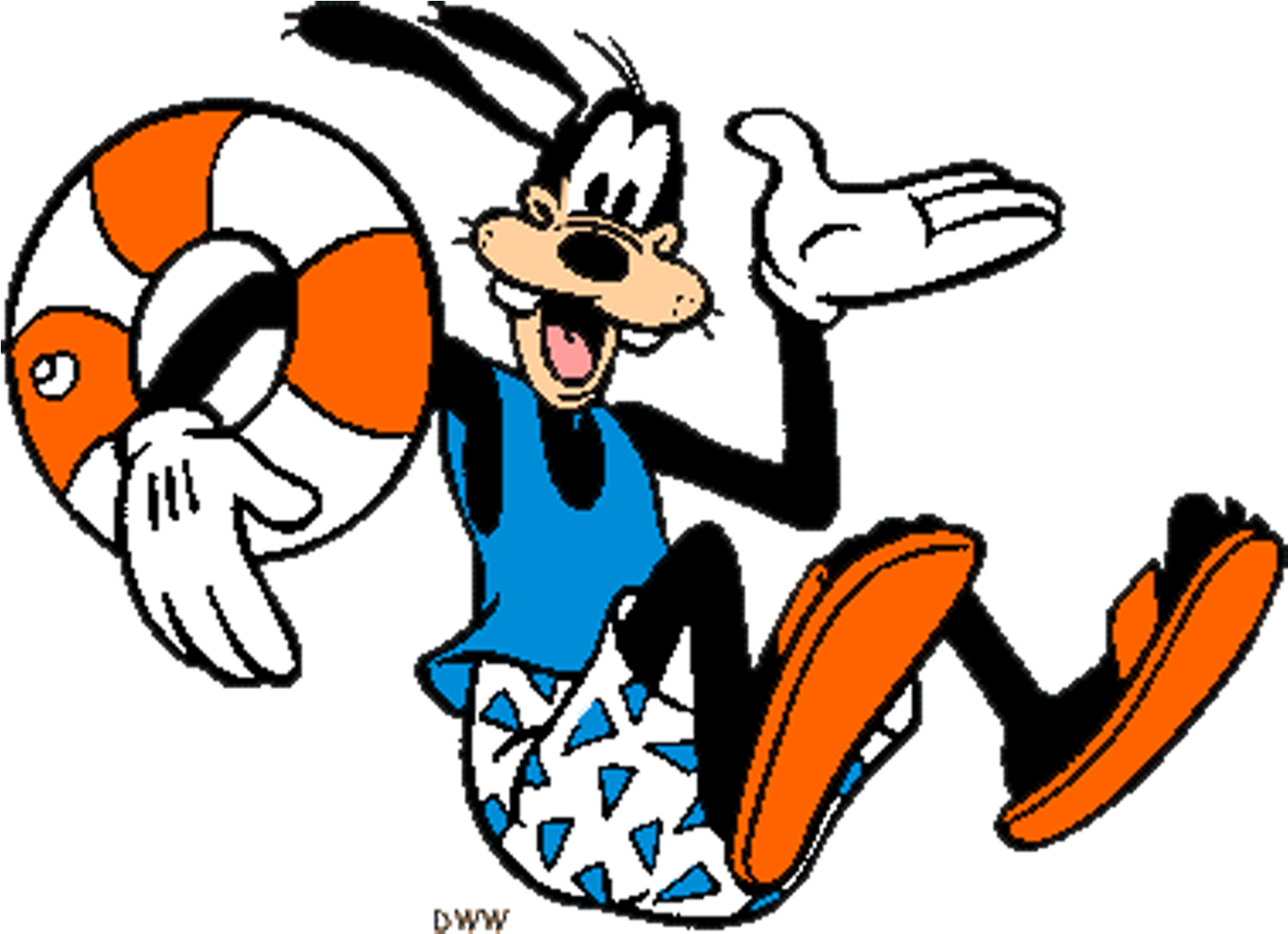 Minnie Goofy Donald Duck Daisy - Goofy At The Beach (1737x1254), Png Download