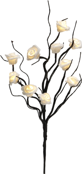 Decorative Twig Rosy - 12er Pack Led - Rosenzweig Battery Branch 10 Warmwhite (600x600), Png Download