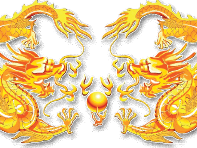 Golden Chinese Dragon Pillow Case (640x480), Png Download