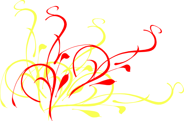 Yellow Swirl Border Png - Red And Yellow Swirls (600x395), Png Download