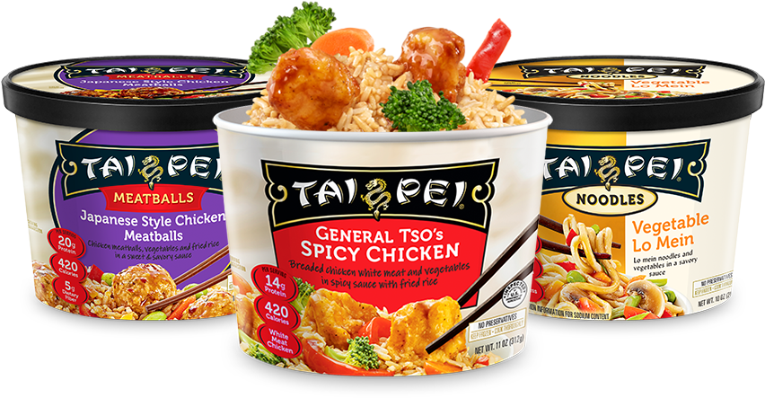 Product Lid Tai Pei Food Containers - Tai Pei General Tso's Spicy Chicken 11 Oz. Carton (1366x568), Png Download