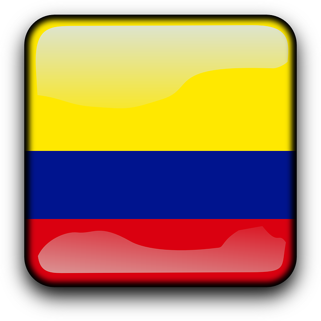 Colombia, Flag, Country, Nationality, Square, Button - Bandera De Colombia Vector Png (640x640), Png Download