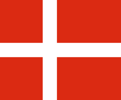Flag Of Denmark National Flag Flag Of Colombia Danish - Flag With A White Cross And Red Background (413x340), Png Download